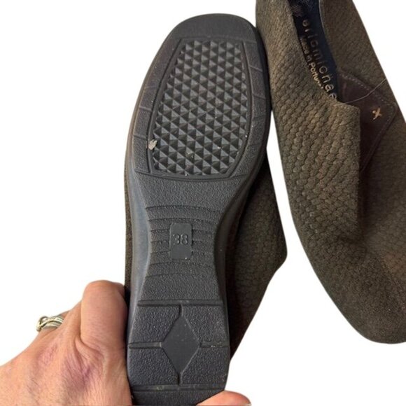 Eric Michael Womens Olive Green Woven Suede Shoes Slip-On Style Made In Portugal - Picture 5 of 8